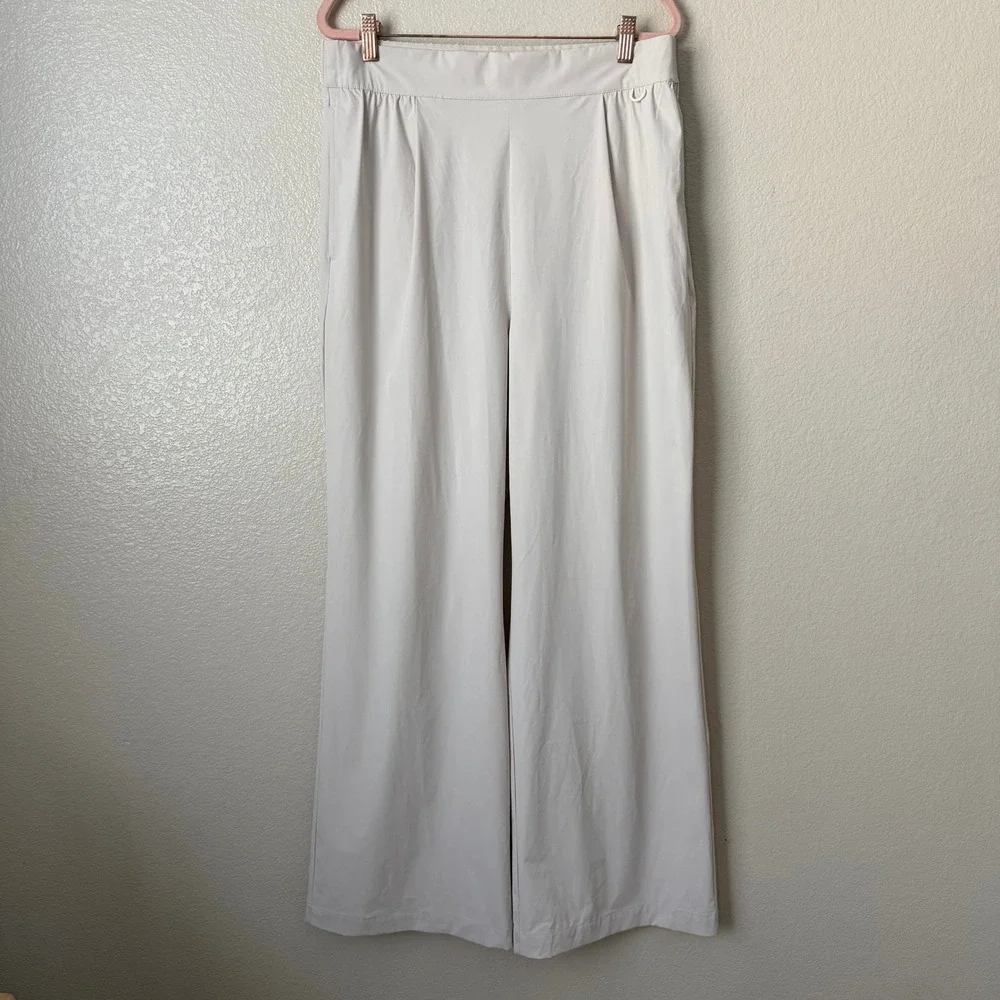 Nike Dri-FIT 24.7 PerfectStretch Wide Leg High Rise Pleated Pants Womens Large